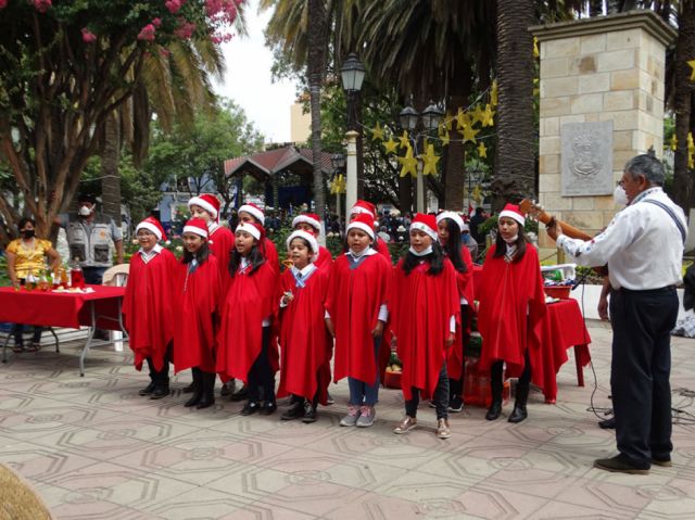 Coral de niños de la Escuela Municipal de Música Pastor Achá Martínez.  Foto: Cortesía Secretaría de Turismo y Cultura.