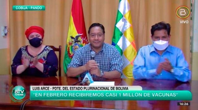 Bolivia recibirá cerca de un millón de vacunas