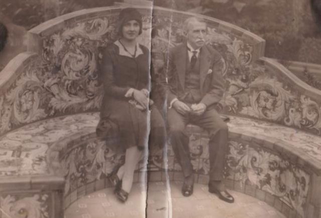 Rosa Pizarro con el Presidente de la República del Perú, Augusto B. Leguía y Salcedo