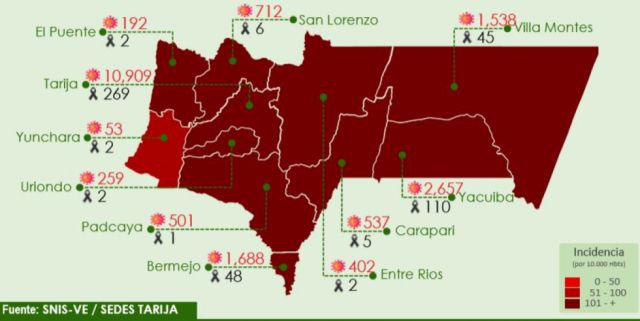 Tarija registra 4 nuevos casos de coronavirus y suma 19.448 contagios
