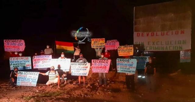 Villa Montes amanece bloqueada por aportantes de la AFP