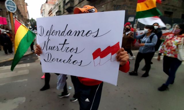 Marcha de la UAJMS pidió apoyo para “presos políticos” en Tarija