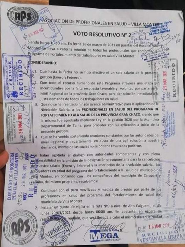 Profesionales en salud del Chaco anuncian bloqueos a partir del miércoles