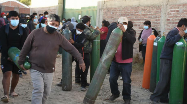 Covid: Desesperación y llanto para conseguir oxigeno