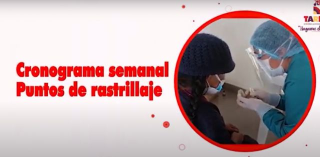 Cronograma de rastrillaje en Tarija del 28 de junio al 2 de julio