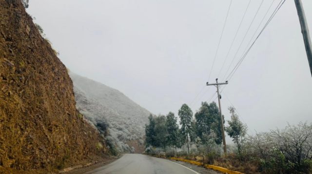 Por nevada y lloviznas, tránsito pide transitar con precaución en la ruta Bermejo-Tarija