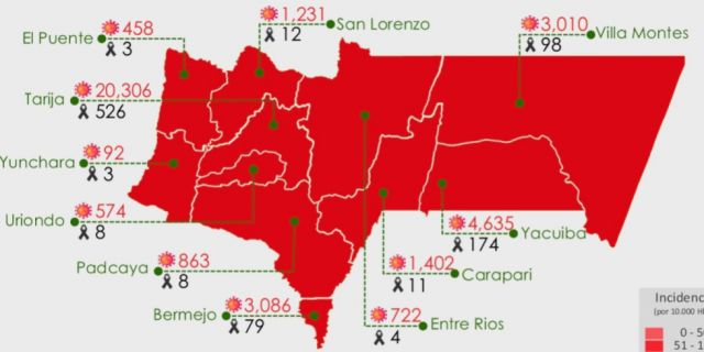 Tarija registró 41 nuevos casos de Covid-19 