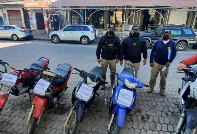 Diprove recuperó cinco motos robadas en Bermejo-Tarija