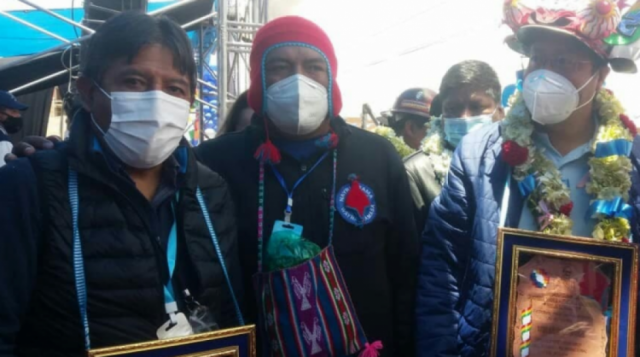 Grupo que amenazó a Carvajal hizo campaña por el MAS y tiene fotos con Arce y Choquehuanca