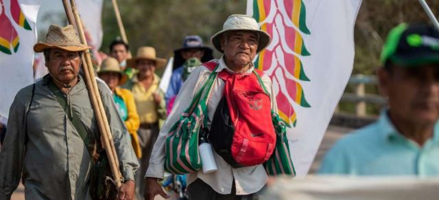 Indígenas avanzan hacia Ascensión de Guarayos