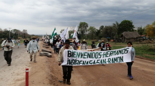 Marcha indígena llega a San Ramón