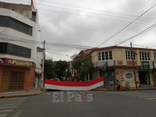 Un punto de bloqueo instalado en proximidades de la avenida Belgrano