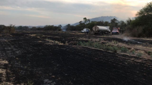 Sofocan incendio cerca de la Termoeléctrica del Sur en Yacuiba