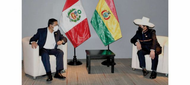 El sábado llega a Bolivia el presidente peruano Pedro Castillo para tratar temas de integración