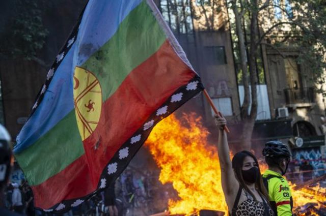Mapuches protestan en Chile