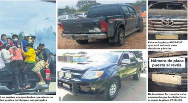 Denuncian el uso de camionetas incautadas al narcotráfico para atacar bloqueos en Santa Cruz
