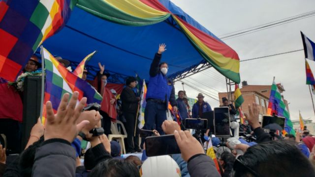Luis Arce en Caracollo: ‘ganaremos elecciones con federalismo, hermanas, hermanos’