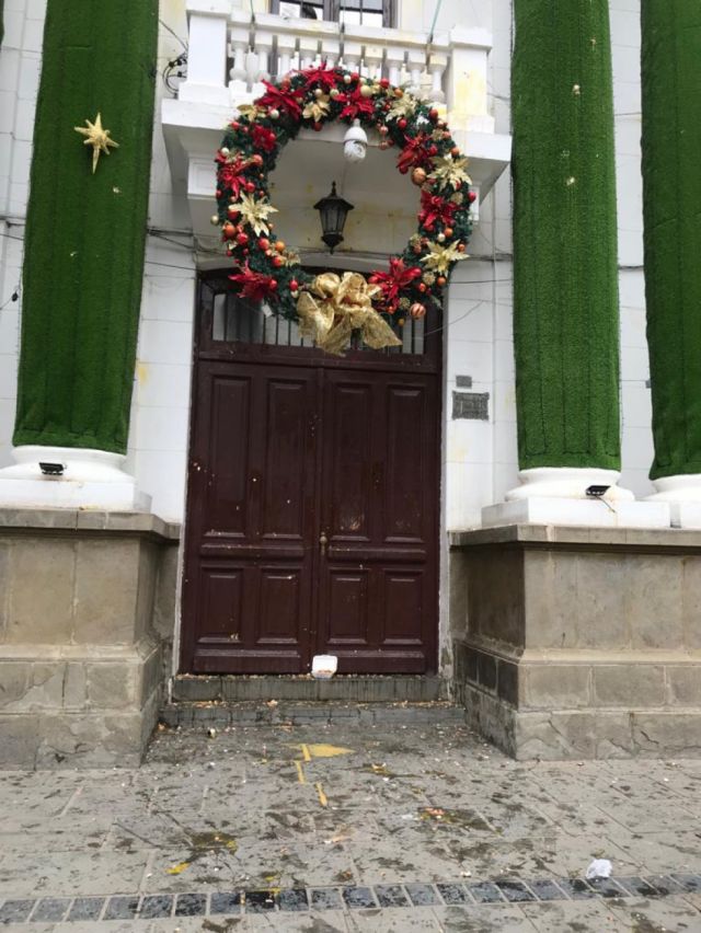 Decoración navideña manchada
