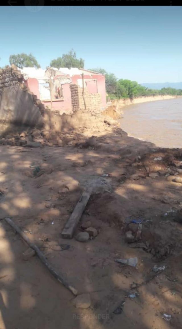Una vivienda afectada por el agua en la Circulación