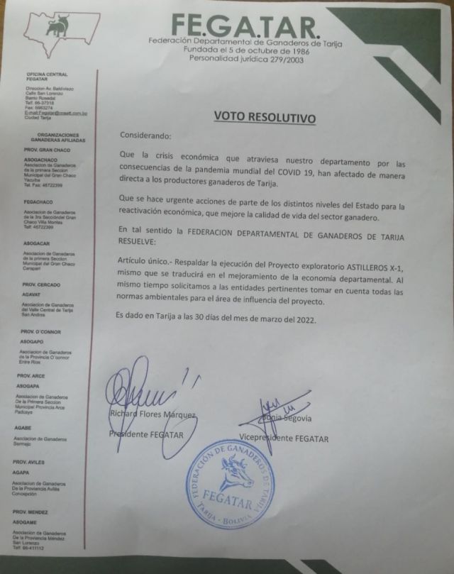 Ganaderos apoyan la exploración en Astilleros 