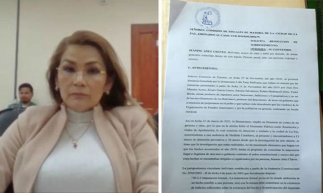 Añez pide sobreseimiento en el caso ‘golpe I’ y cerrar la investigación en su contra