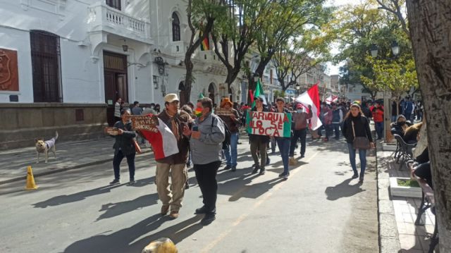 "Ni oro, ni gas, Tariquía no es del MAS", marcha en defensa de Tariquía llega a la plaza de Tarija