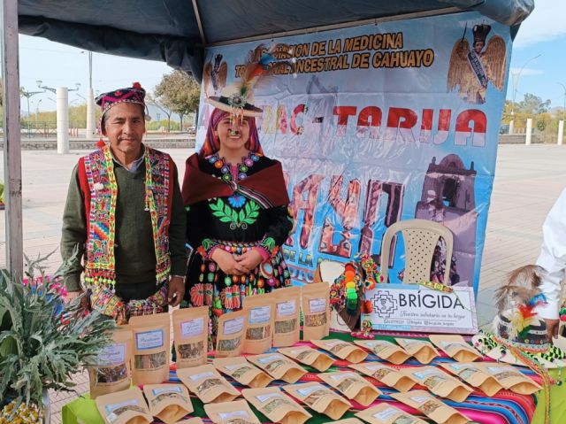 Expositores de la feria de medicina tradicional.