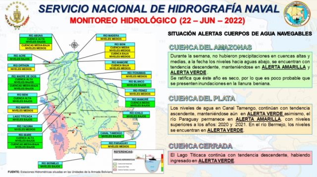 Cuenca del Amazonas: alertas amarilla y verde