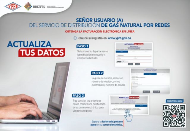 YPFB implementará facturación en línea desde el 1 de agosto para redes de gas