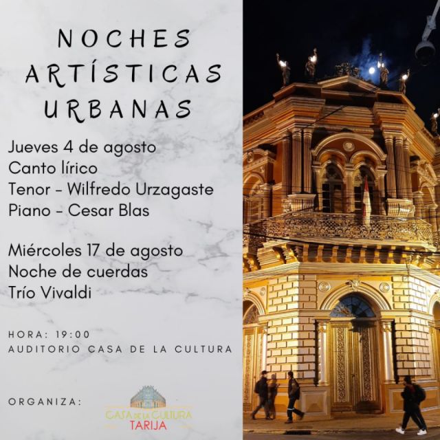 Noches artísticas urbanas en la Casa de la Cultura