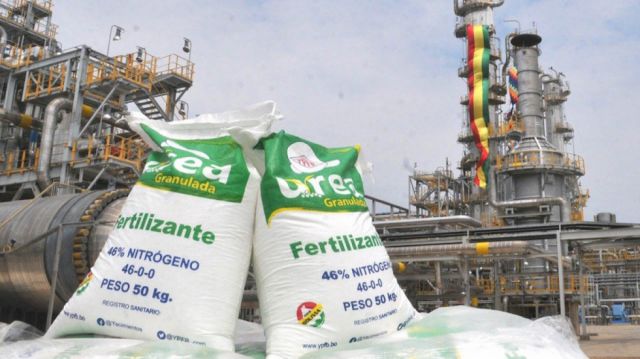 En casi 5 años, Bolivia exportó 841.000 t de urea