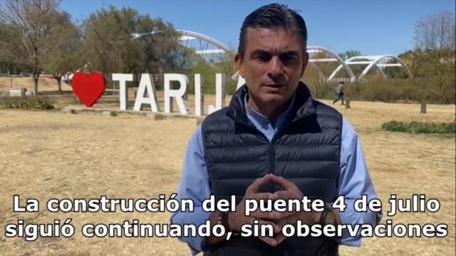 Puente 4 de Julio: Paz asegura que el contrato es transparente y genera réditos para Tarija (Video)