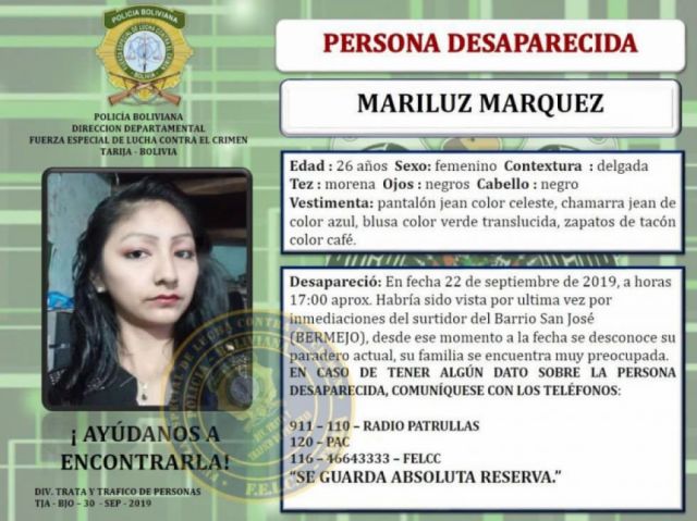 Anuncian juicio contra expareja de Mariluz Márquez, desaparecida hace tres años en Bermejo