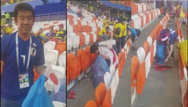 El ejemplo de Japón: aficionados limpian el estadio tras el partido Qatar vs. Ecuador