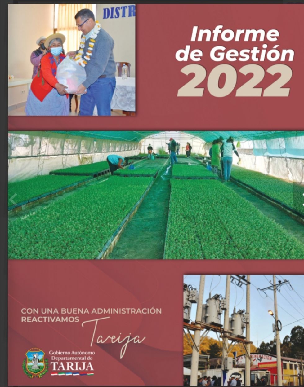Informe de Gestión de la Gobernación de Tarija 2022