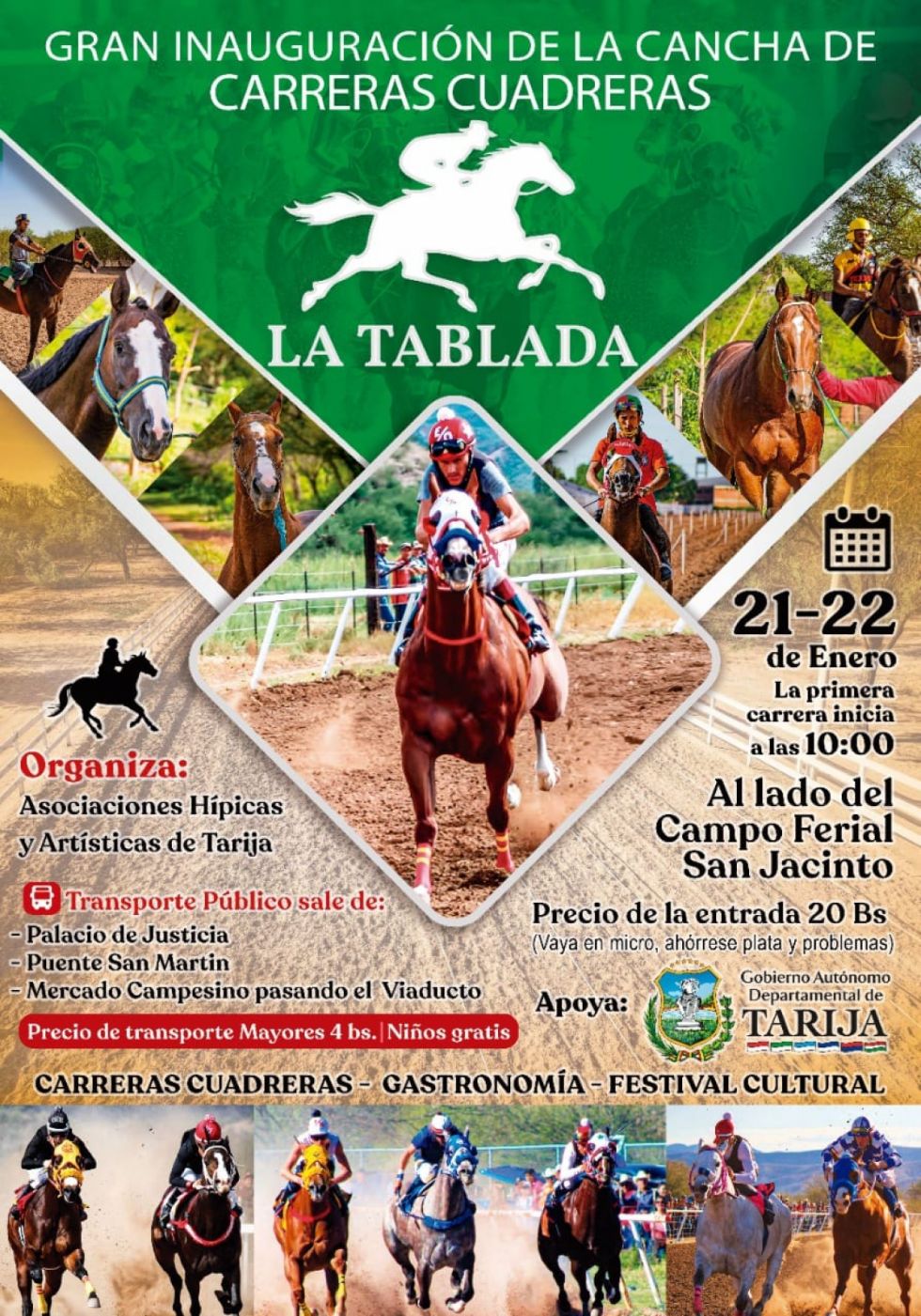 Jinetes llegan a la gran inauguración de la cancha de Carreras Cuadreras de Tarija