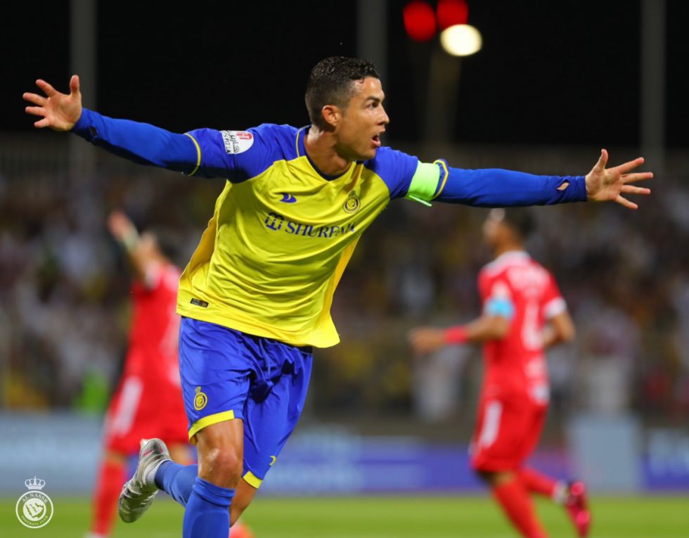 Cristiano Ronaldo marcó cuatro  goles en la victoria del Al-Nassr