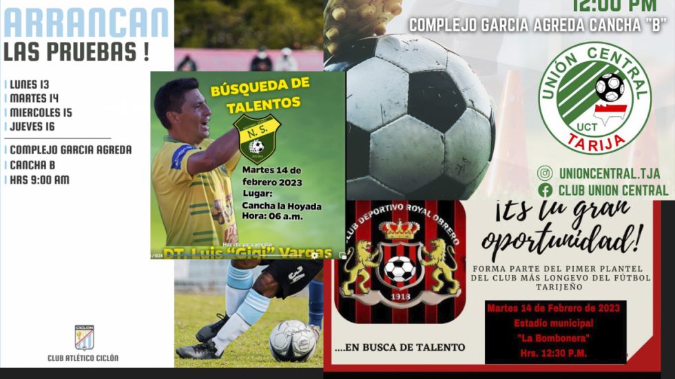 Clubes en Tarija que se encuentran realizando pruebas