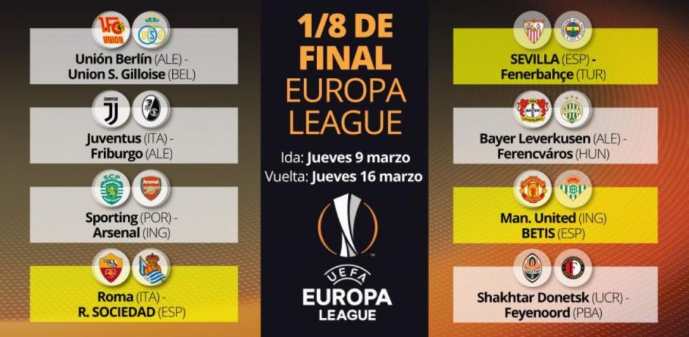 Así quedan los octavos de final de la Europa League