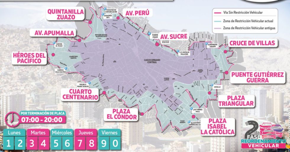 La Paz: Alistan controles para la restricción vehicular ampliada desde el lunes bajo advertencia de multa