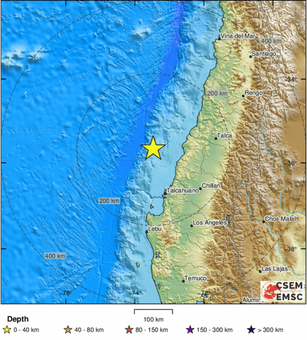 Se registra un sismo de magnitud 6,4 en Chile