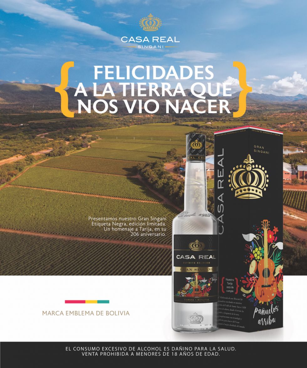 Casa Real homenajea a Tarija con un empaque de edición Limitada de Gran Singani 