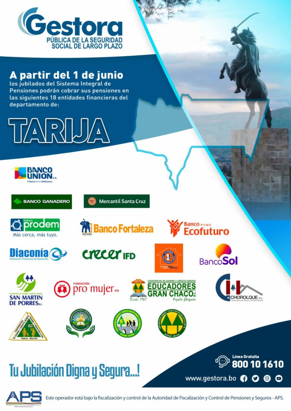 Gestora habilita a 36 bancos para pagar la jubilación a partir del jueves 1 de junio