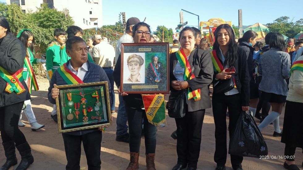 Hijos de Beneméritos durante los actos conmemorativos por los 88 años del cese de hostilidades