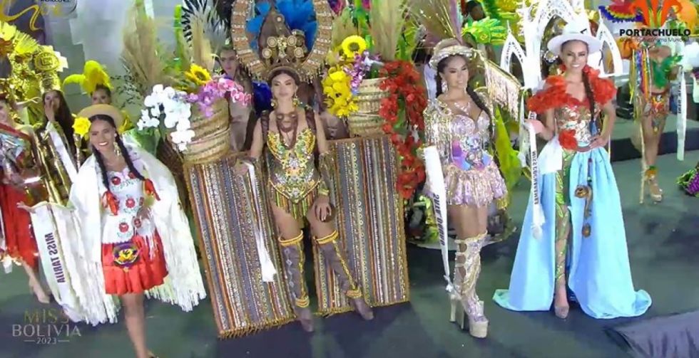 La tarijeña Rocío Galeán destaca entre las finalistas del "Mejor Traje Típico" en el certamen Miss Bolivia 2023