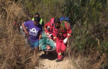 Rescatan a hombre que cayó en Temporal San Luis