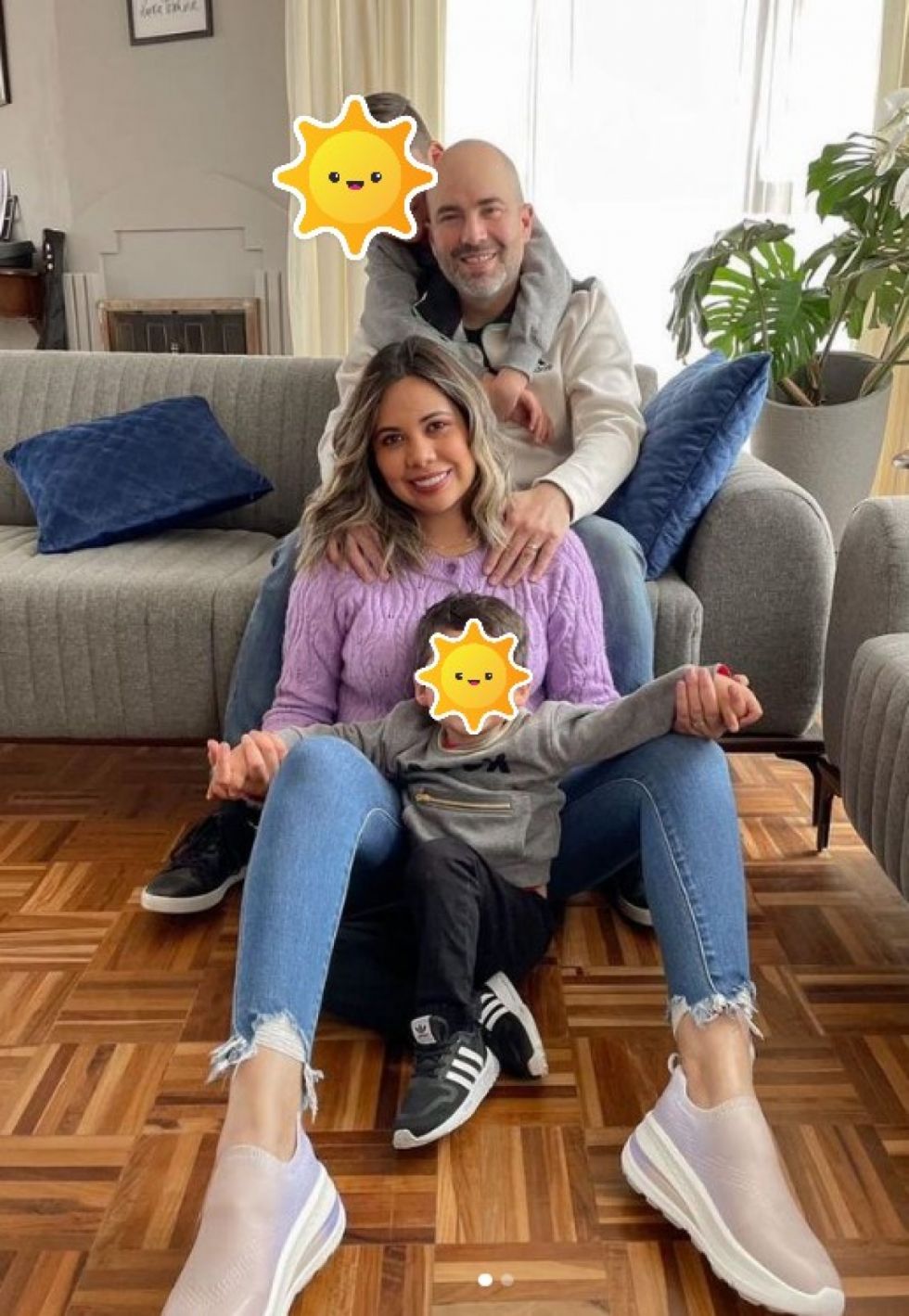 Con su familia