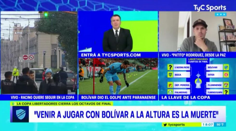 "Patito" Rodríguez no se guardó nada: Habló en TyC Sports sobre Bolívar y el fútbol boliviano (Video)