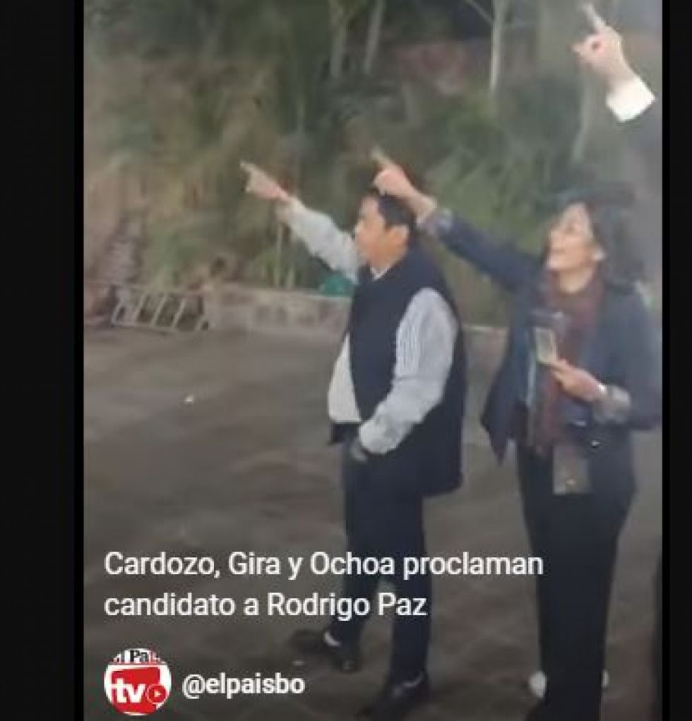 Cardozo, Gira y Ochoa proclaman a Rodrigo Paz como candidato (Video)