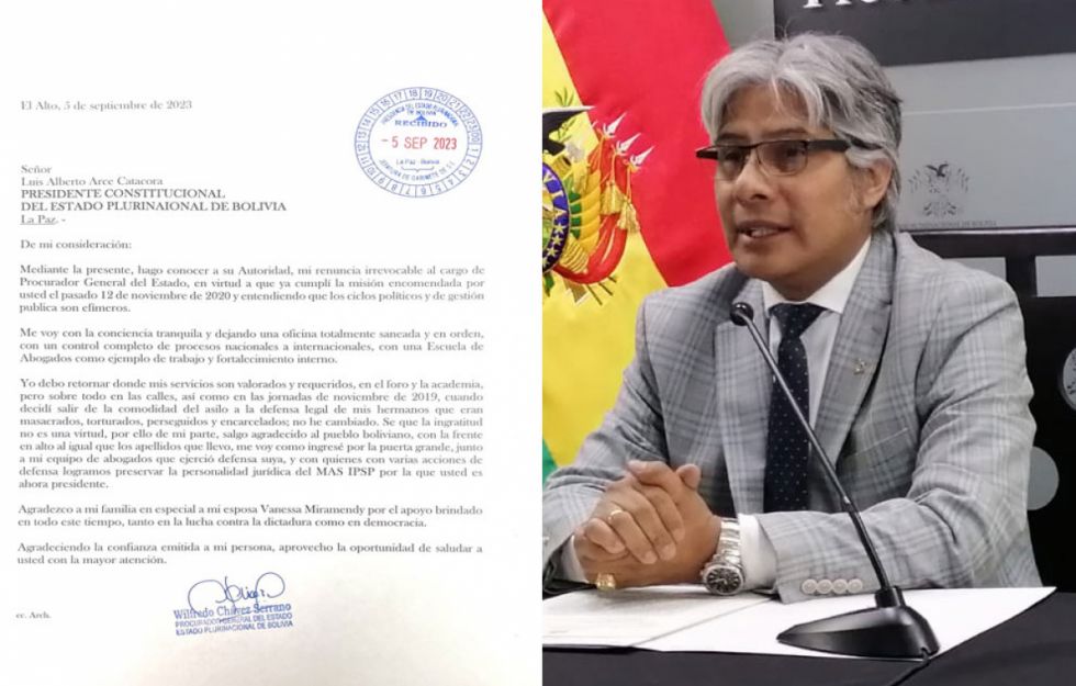 Wilfredo Chávez en su carta de renuncia: "debo retornar donde mis servicios son valorados"